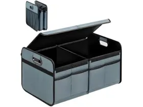 Yssoa 198401004304 Car Trunk Organizer With Lid Grey-green 1 Pack