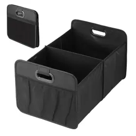 Aaorgntrunk2oxblk-c Yssoa Car Trunk Organizer Foldable 2 Compartment 50l Storage Box With 5 Pocke