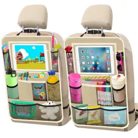 Zecirl 764909889790 Car Backseat Organizer 2 Pack Back Seat Beige