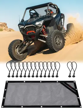 Windshields02 Zidiyoruo Rzr Rear Window With Fresh Air- Soft Mesh Net Block Dust Dirt Mud And De