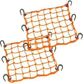 T0001-orange-2 Zuoze Heavy Duty Cargo Net 15 Inch X15 Stretches To 30 X30 For Bikes Atvs Luggage 2