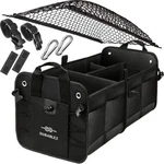 Trunk Organizer With Covering Net, Attachable 2-SECTION Classic, Black. Fixed Price $75.55.