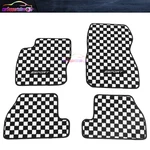 Floor Mats 12-18 Ford Focus Carpets Black White Checkered Front & Rear 4PCS. Fixed Price $69.99.