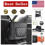 Car Purse Holder Between Seats, Leather Auto Front Handbag Organizer Poc.... Fixed Price $21.60.
