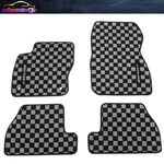 Floor Mat Fits 12-18 Ford Focus Carpets Black Gray Checkered 4PCS W/ Sport. Fixed Price $69.99.