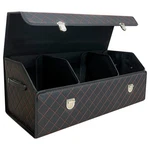 Wuatow Foldable Car Trunk Organizer W/lid For Suv Sedan - Black/red Leather. Fixed Price $67.49.