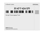 Genuine Bmw Storage Troug Luggage Trunk 51-47-7-424-571 New. Fixed Price $211.66.