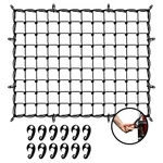 Mockins 50"X36" Heavy Duty Cargo Bungee Net With Hook Stretches To 100"X75". Fixed Price $24.99.