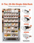 8-TIER Rolling Storage Rack 26 Steel Wire Shelving W/ Wheels. Fixed Price $364.99.