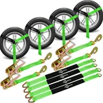 Pack 2 X 144 Car Tie Down Straps For Trailers Heavy Duty With Snap Hooks New. Fixed Price $94.95.