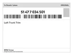 Genuine Bmw Left Trunk Trim 51-47-7-034-501 New. Fixed Price $91.28.