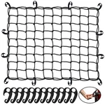 Mockins Black Heavy Duty 39" 36" Bungee Net + 12 Hooks Stretches To 80"X75". Fixed Price $21.99.