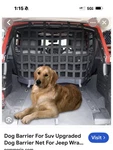 Dirtydog 4X4 Pet Divider Cargo Net For 07-18 Jeep Wrangler Unlimited Jk Door. Fixed Price $85.00.