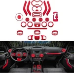 28X Interior Decoration Trim Kit Ac & Cup Cover For Jeep Wrangler Jk 2011-17 Red. Fixed Price $101.99.