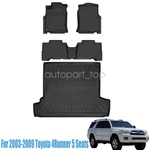 3D Fits 2003-2009 Toyota 4RUNNER 5 Seats Floor Mats Liners Trunk Cargo Tpe. Fixed Price $106.79.