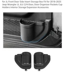 Door Pocket Front Storage Box For Jeep Wrangler Jlu Gladiator Jt 2018-UP. Fixed Price $15.99.