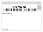 Genuine Bmw Left Trunk Trim 51-47-7-122-193 New. Fixed Price $142.33.