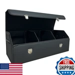 Wuatow Car Trunk Organizer W/lid, Foldable, Leather Storage Box For Suv Sedan. Fixed Price $89.06.